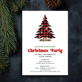 Invitación Minimalist Buffalo Check Christmas Party Invite