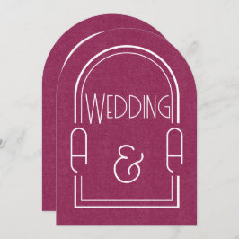 Invitación Minimalist Burgundy and White Arch Wedding