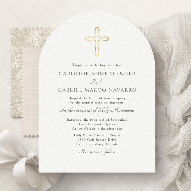 Invitación Minimalist Catholic Mass Wedding (Subido por el creador)