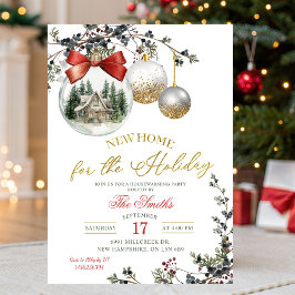 Invitación Minimalist Christmas Ornament Housewarming Party