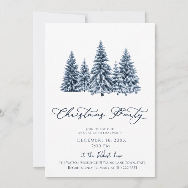 Invitación Minimalist Christmas Tree Holiday party (Anverso)