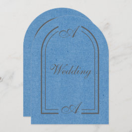 Invitación Minimalist Cobalt Blue and Gray Arch Wedding