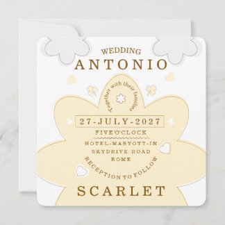 Invitación Minimalist Cute vibe Wedding And Modern Aesthetic 