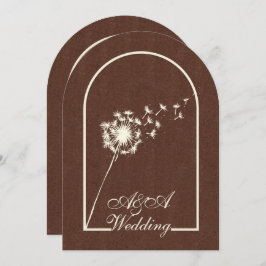 Invitación Minimalist Dark Brown and Ivory Arch Wedding 