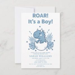 Invitación minimalist Dinosaur Baby Shower party boy Roar