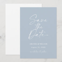 Invitación Minimalist Dusty Blue Save the Date Invitation