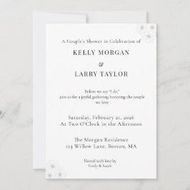 Invitación Minimalist elegant couple shower invitation card