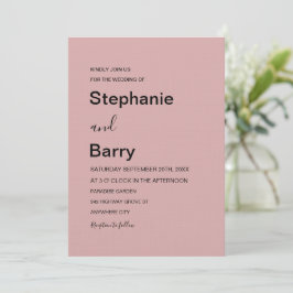 Invitación Minimalist Elegant Dusty Pink Wedding
