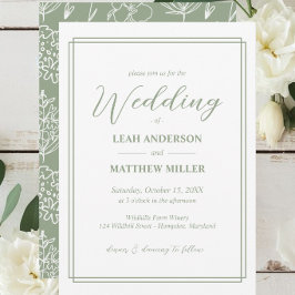 Invitación Minimalist Elegant Floral Wedding Invitation