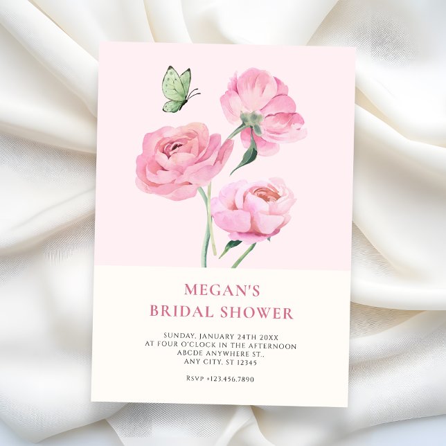 Invitación Minimalist elegant flower bridal shower (Subido por el creador)