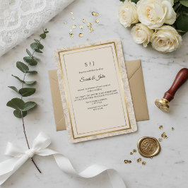 Invitación Minimalist Elegant Gold Frame Wedding