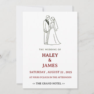 Invitación Minimalist Elegant Wedding 