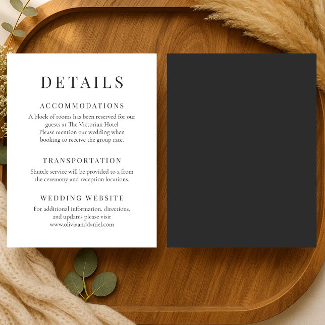 Invitación Minimalist Elegant Wedding Details (Subido por el creador)