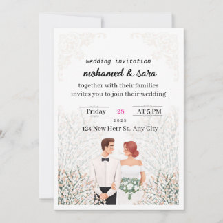 Invitación Minimalist Elegant Wedding Invitation & RSVP