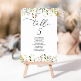 Invitación Minimalist elegant Wildflower Seating Chart card