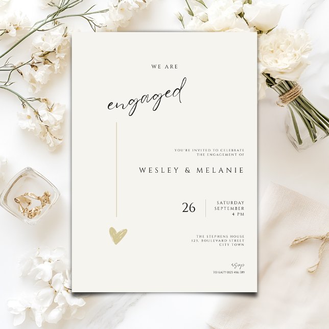 Invitación Minimalist Engagement Party Invitation (Subido por el creador)