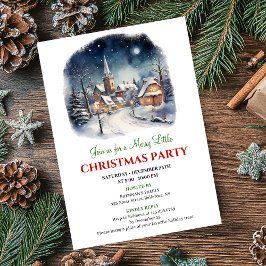 Invitación Minimalist festive city Christmas scene party 