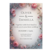 Minimalist Floral Christian Wedding Invitation