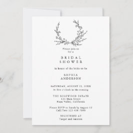 Invitación Minimalist Floral Line Art Bridal Shower