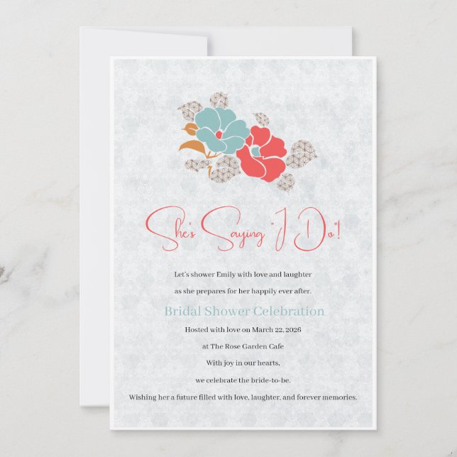Invitación Minimalist Floral Monogram (Anverso)
