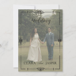 Invitación Minimalist Full Photo Wedding  | Clean Modern 