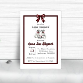 Invitación Minimalist Gender Neutral Chic Dalmation Invite