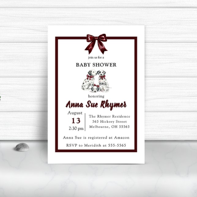 Invitación Minimalist Gender Neutral Chic Dalmation Invite (Subido por el creador)