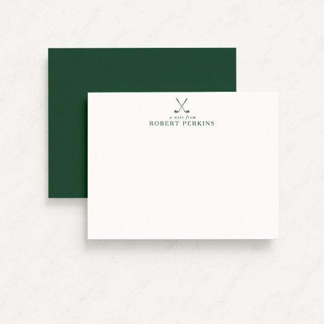 Invitación Minimalist Golf Green Stationery Note Card (Subido por el creador)