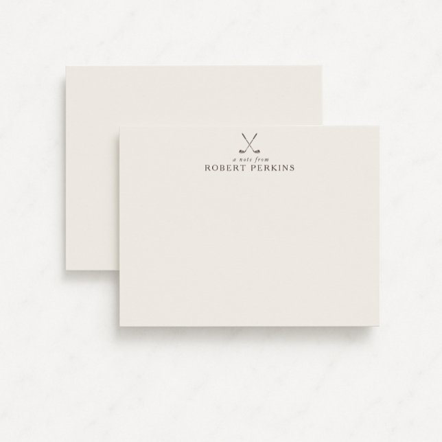 Invitación Minimalist Golf logo Ivory Stationery Note Card (Subido por el creador)