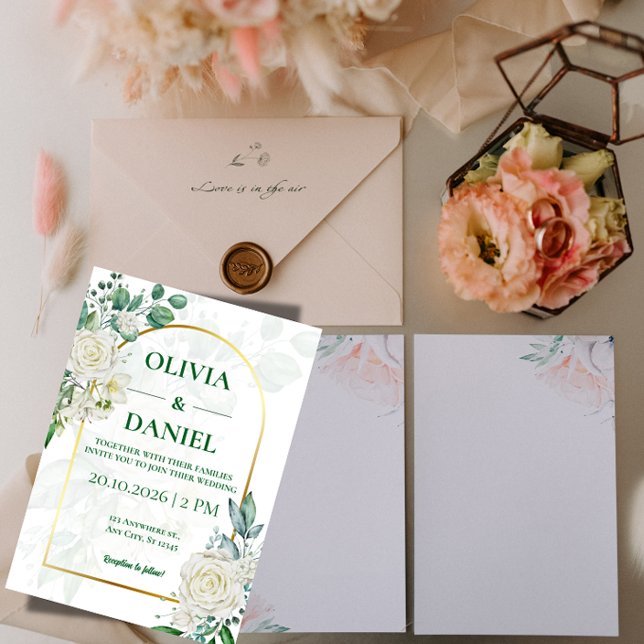 Invitación Minimalist Greenery Wedding Invitation Card (Subido por el creador)