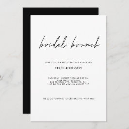 Invitación Minimalist Handwritten Script Black Bridal Shower