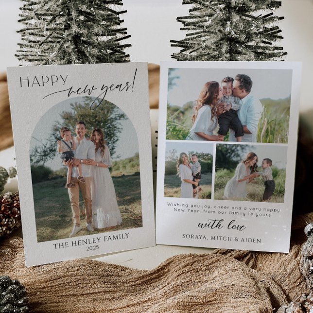 Invitación Minimalist Happy New Year Holiday Card (Subido por el creador)