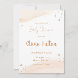 Invitación Minimalist Heart Baby Shower Invitation – Blush