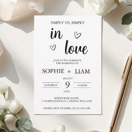 Invitación Minimalist Heart Wedding Invitation