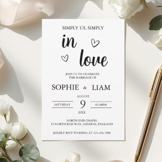 Invitación Minimalist Heart Wedding Invitation