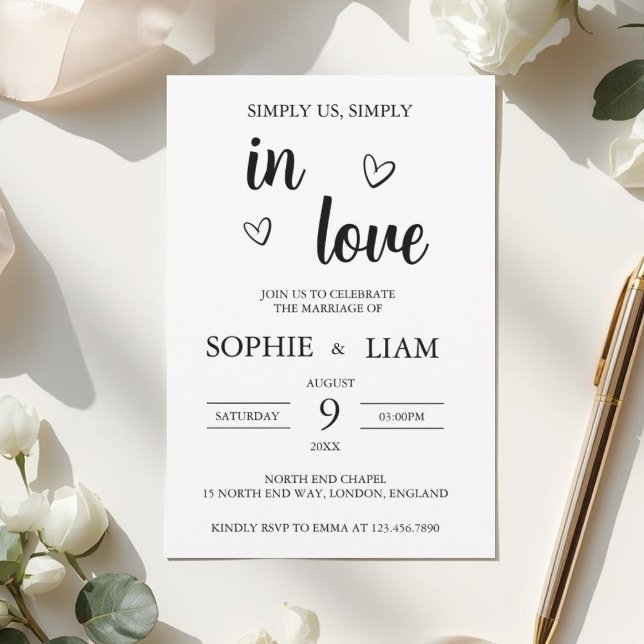 Invitación Minimalist Heart Wedding Invitation (Subido por el creador)