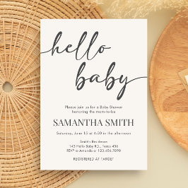 Invitación Minimalist Hello Baby Baby Shower
