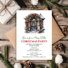 Invitación Minimalist Holiday scene Christmas party invite