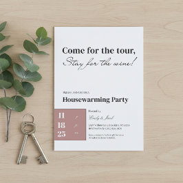 Invitación Minimalist Housewarming Invitation • Wine Quote D