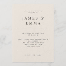 Invitación Minimalist Invitation Botanical Soft Beige
