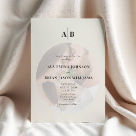 Invitación Minimalist Ivory Photo Editorial Wedding