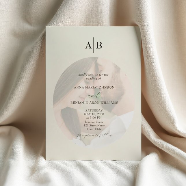 Invitación Minimalist Ivory Photo Wedding (Subido por el creador)