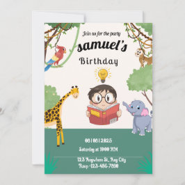Invitación Minimalist Jungle Safari Birthday Invite
