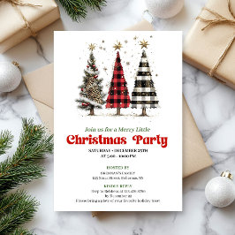 Invitación Minimalist leopard Christmas tree digital invites