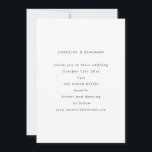 Invitación Minimalist Modern Autumn Black White Wedding<br><div class="desc">A simple wedding invitation with sans serif typography in black and white.</div>