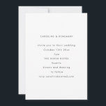 Invitación Minimalist Modern Autumn Black White Wedding<br><div class="desc">A simple wedding invitation with sans serif typography in black and white.</div>