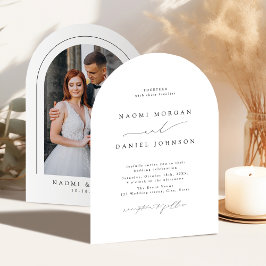 Invitación Minimalist Modern Chic Script Elegant Arch Wedding
