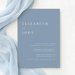 Invitación Minimalist Modern Elegant Dusty Blue Wedding