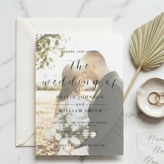 Invitación Minimalist Modern Elegant Photo Wedding  (Subido por el creador)