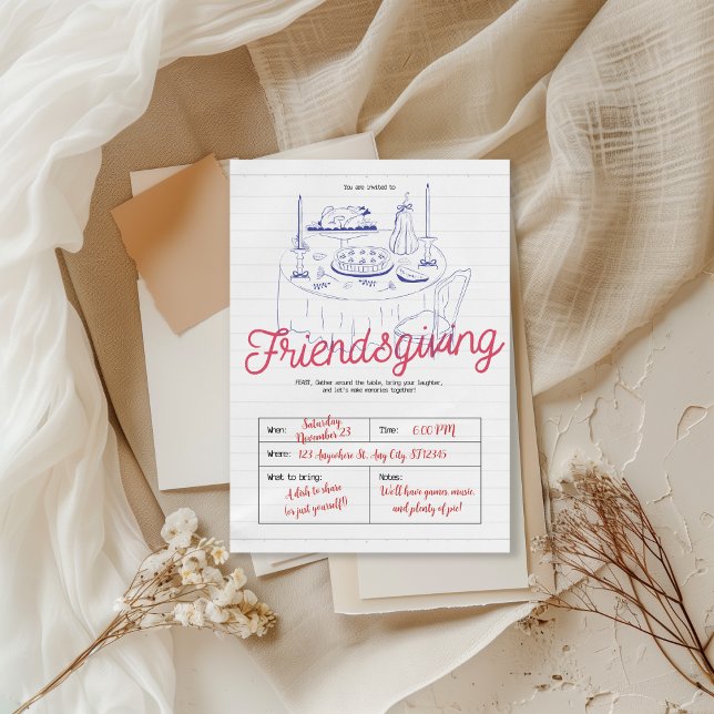 Invitación Minimalist Modern Friendsgiving Dinner Party (Subido por el creador)